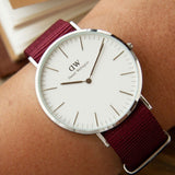 Daniel Wellington Classic Roselyn White Dial Red NATO Strap Watch For Women - DW00100268 Authentic Buy Shop Now