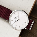 Daniel Wellington Classic Roselyn White Dial Red NATO Strap Watch For Women - DW00100268 Authentic Buy Shop Now