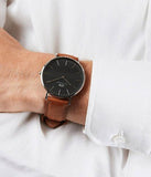 Daniel Wellington Classic St Mawes Black Dial Brown Leather Strap Watch For Men - DW00100130 Authentic Buy Shop Now