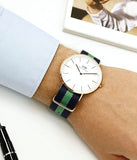 Daniel Wellington Classic Warwick White Dial Two Tone Nylon Strap Watch for Men - DW00100005 Authentic Buy Shop Now