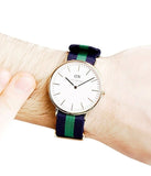Daniel Wellington Classic Warwick White Dial Two Tone Nylon Strap Watch for Men - DW00100005 Authentic Buy Shop Now