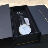 Daniel Wellington Dapper Sheffield White Dial Black Leather Strap Watch For Men - DW00100088 Authentic Buy Shop Now