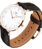Daniel Wellington Classic York White Dial Brown Leather Strap Watch For Women - DW00100038 Authentic Buy Shop Now