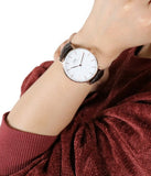 Daniel Wellington Classic York White Dial Brown Leather Strap Watch For Women - DW00100038 Authentic Buy Shop Now