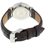 Daniel Wellington York White Dial Brown Leather Strap Watch For Women - DW00100069 Authentic Buy Shop Now