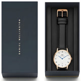 Daniel Wellington Classic Sheffield White Dial Black Leather Strap Watch For Men - DW00100084 Authentic Buy Shop Now