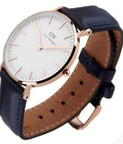 Daniel Wellington Classic Somerset White Dial Blue Leather Strap Watch For Women - DW00100123 Authentic Buy Shop Now