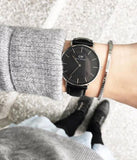 Daniel Wellington Classic Reading Black Dial Black Leather Strap Watch For Women - DW00100147 Authentic Buy Shop Now