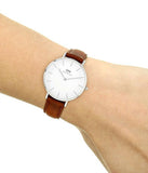 Daniel Wellington Classic Petite St Mawes White Dial Brown Leather Strap Watch For Women - DW00100187 Authentic Buy Shop Now
