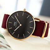 Daniel Wellington Classic Roselyn Black Dial Maroon Nylon Strap Watch For Women - DW00100273 Authentic Buy Shop Now