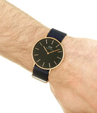 Daniel Wellington Classic Bayswater Black Dial Black NATO Strap Watch For Men - DW00100277 Authentic Buy Shop Now