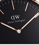 Daniel Wellington Classic Dover Black Dial White Nylon Strap Watch For Women - DW00100310 Authentic Buy Shop Now