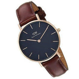 Daniel Wellington Classic Petite Bristol Black Dial Brown Leather Strap Watch For Women - DW00100165 Authentic Buy Shop Now