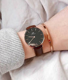 Daniel Wellington Classic Petite Bristol Black Dial Brown Leather Strap Watch For Women - DW00100165 Authentic Buy Shop Now