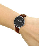 Daniel Wellington Classic Petite Bristol Black Dial Brown Leather Strap Watch For Women - DW00100177 Authentic Buy Shop Now
