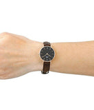 Daniel Wellington Classic Petite Bristol Black Dial Brown Leather Strap Watch For Women - DW00100221 Authentic Buy Shop Now