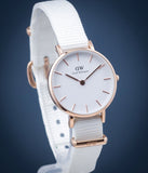 Daniel Wellington Classic Petite Dover White Dial White Nylon Strap Watch For Women - DW00100313 Authentic Buy Shop Now