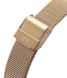 Daniel Wellington Petite Pressed Melrose White Dial Gold Mesh Bracelet Watch For Women - DW00100447 Authentic Buy Shop Now