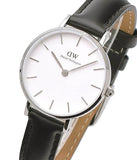 Daniel Wellington Classic Petite Sheffield White Dial Black Leather Strap Watch For Women - DW00100242 Authentic Buy Shop Now
