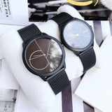 Calvin Klein Minimal Black Dial Black Mesh Bracelet Watch for Men - K3M5145X Authentic Buy Shop Now