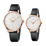 Calvin Klein Even White Dial Black Leather Strap Watch for Women - K7B216C6 Authentic Buy Shop Now