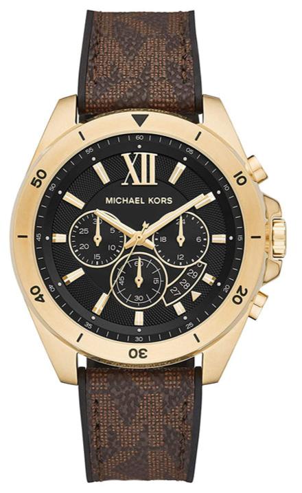 Michael Kors Brecken Chronograph Black Dial Brown Leather Strap Watch For Men - MK8849 Authentic Buy Shop Now