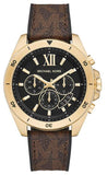 Michael Kors Brecken Chronograph Black Dial Brown Leather Strap Watch For Men - MK8849 Authentic Buy Shop Now