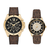 Michael Kors Runway Quartz Black Dial Brown Leather Strap Watch For Women - MK6979 Authentic Buy Shop Now
