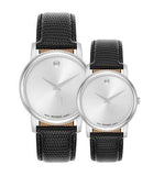 Movado Museum Silver Dial Black Leather Strap Watch For Women - 2100003 Authentic Buy Shop Now
