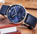 Emporio Armani Analog Quartz Blue Dial Blue Leather Strap Watch For Men - AR1647 Authentic Buy Shop Now