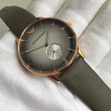 Emporio Armani Gianni Gray Dial Brown Leather Strap Watch for Men - AR1723 Authentic Buy Shop Now