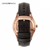 Emporio Armani Meccanico White Dial Brown Leather Strap Watch For Men - AR1920 Authentic Buy Shop Now