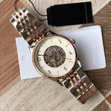 Emporio Armani Meccanico White Dial Two Tone Steel Strap Watch For Men - AR1921 Authentic Buy Shop Now