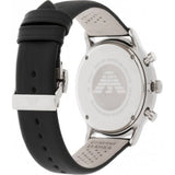Emporio Armani Gianni Chronograph Black Dial Black Leather Strap Watch For Men - AR0397 Authentic Buy Shop Now