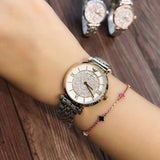 Emporio Armani Gianni T Bar White Dial Two Tone Steel Strap Watch For Women - AR8031 Authentic Buy Shop Now