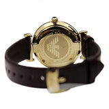 Emporio Armani Gianni T Bar Burgundy Dial Burgundy Leather Strap Watch For Women - AR1757 Authentic Buy Shop Now