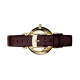 Emporio Armani Gianni T Bar Burgundy Dial Burgundy Leather Strap Watch For Women - AR1757 Authentic Buy Shop Now
