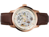 Fossil Townsman Automatic Skeleton White Dial Brown Leather Strap Watch for Men - ME3078 Authentic Buy Shop Now