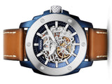 Fossil Modern Machine Automatic Skeleton Silver Dial Brown Leather Strap Watch for Men - ME3135 Authentic Buy Shop Now
