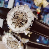 Fossil Townsman Automatic Skeleton White Dial Black Leather Strap Watch for Men - ME3085 Authentic Buy Shop Now