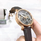 Fossil Boyfriend Automatic Skeleton Grey Dial Grey Leather Strap Watch for Women - ME3089 Authentic Buy Shop Now