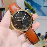 Fossil Townsman Chronograph Black Dial Brown Leather Strap Watch for Men - FS5338 Authentic Buy Shop Now