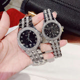 Bulova Crystal Collection Black Dial Silver Steel Strap Watch for Men - 96K102 Authentic Buy Shop Now