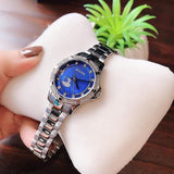 Bulova Crystal Collection Blue Mother of Pearl Dial Silver Steel Strap Watch for Women - 96L238 Authentic Buy Shop Now
