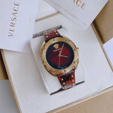 Versace Shadov Quartz Red Dial Red Leather Strap Watch for Women - VEBM00918 Authentic Buy Shop Now