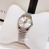 Gucci G Timeless Quartz Silver Dial Silver Steel Strap Watch For Women - YA1265019 Authentic Buy Shop Now