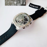 Guess Headline Chronograph Grey Dial Black Rubber Strap Watch for Men - GW0571G1 Authentic Buy Shop Now