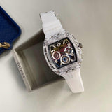 Guess Phoenix Polycarbonate Clear Multi-function Black Dial Clear Rubber Strap Watch for Men - GW0499G3 Authentic Buy Shop Now