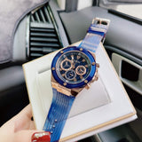 Guess Poseidon Chronograph Blue Dial Blue Silicone Strap Watch For Men - GW0425G3 Authentic Buy Shop Now