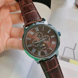 Guess Delancy Analog Brown Dial Brown Leather Strap Watch For Men - W0870G3 Authentic Buy Shop Now